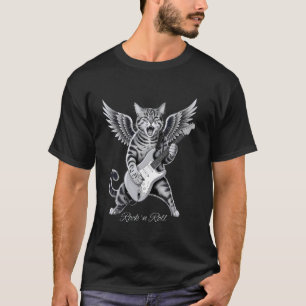 Cute Cat Playing Guitar Cat Lover Graphic Cat Kitt T-Shirt