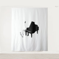 Cute Cat Playing Piano Funny Musician Art