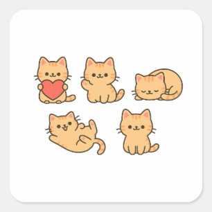 Cute Cat PNG Sticker – 5 Transparent Cats Velora