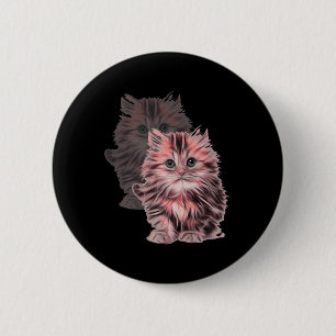 Cute Cat Portrait For Cat Moms And Animal Lover 2 Inch Round Button