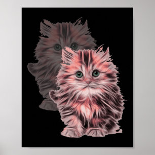 Cute Cat Portrait For Cat Moms And Animal Lover Poster