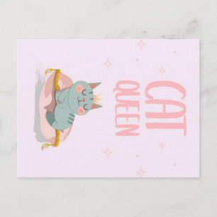 Cute Cat Queen Gift Idea, Kitten Cat Funny Gift Postcard