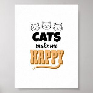 Cute Cat Quote Typography Minimalist Cat Lover Poster