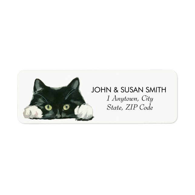 cute cat return address labels stickers envelope (Front)