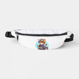 CUTE CAT riding a motocycle Classic T-Shirt (6) Fanny Pack