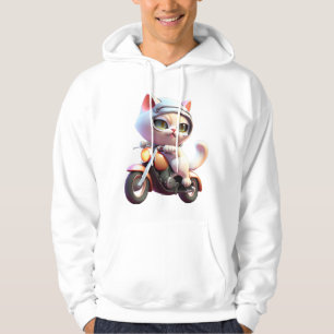 CUTE CAT riding a motocycle Classic T-Shirt (7) Hoodie