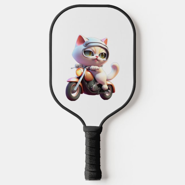 CUTE CAT riding a motocycle Classic T-Shirt (7) Pickleball Paddle (Front)