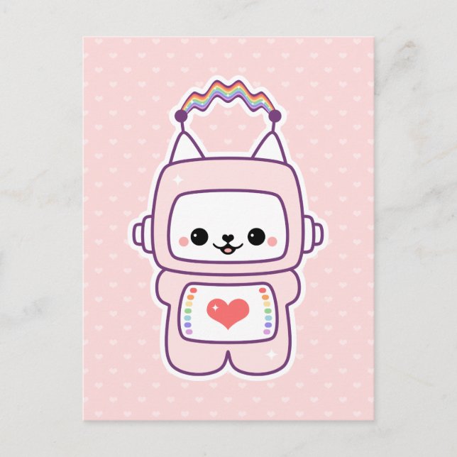 Cute Cat Robot Postcard (Front)