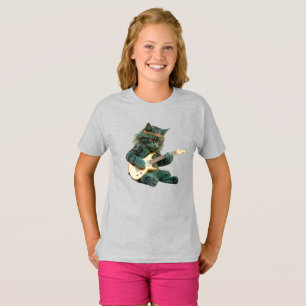 Cute Cat Rock Star Kids' T-Shirt