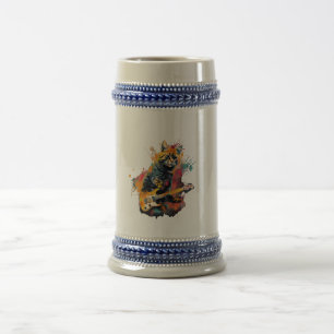 cute cat rocks tar design beer stein