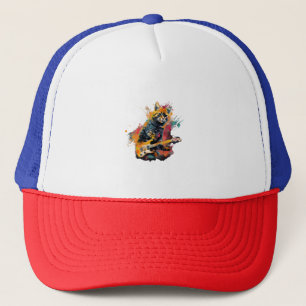 cute cat rocks tar design trucker hat