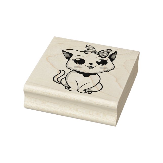 Cute Cat Rubber Stamp (Stamp)