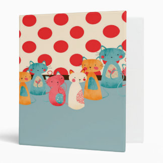 Cute Cat Rustic Pattern Binder