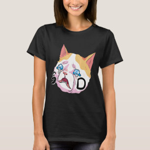 Cute Cat Sad Womens Meowy Cat   Cats T-Shirt