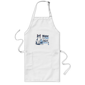 Cute Cat Save Water Eco Friendly Kitchen Long Apron