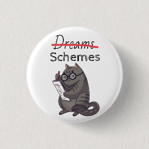 Cute Cat Schemes Funny Cat 1 Inch Round Button