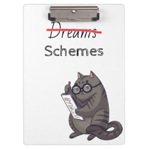 Cute Cat Schemes Funny Cat Clipboard