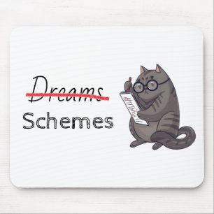 Cute Cat Schemes Funny Cat Mouse Pad