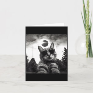 Cute Cat Selfie Solar Eclipse Card