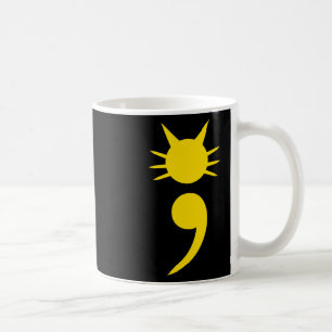 Cute Cat Semicolon May Mental Health Awareness Mon Coffee Mug