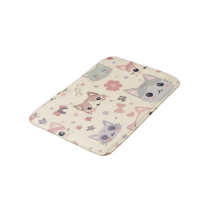 Cute Cat simple pet kitten Pattern Party Bath Mat