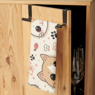 Cute Cat simple pet kitten Pattern Party Kitchen Towel