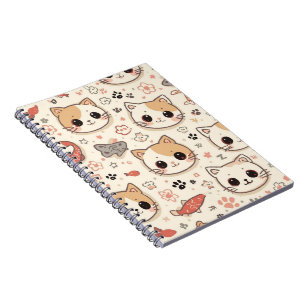 Cute Cat simple pet kitten Pattern Party Notebook