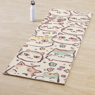 Cute Cat simple pet kitten Pattern Party Yoga Mat