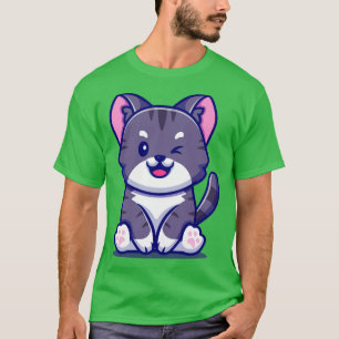 Cute Cat Sitting Cartoon2 T-Shirt