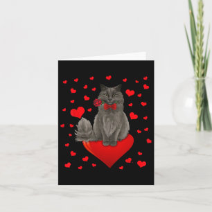 Cute Cat Sitting On Big Heart  Card
