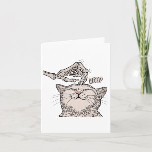 Cute Cat Skeleton Hand Boop Halloween Pet Women Gi Card