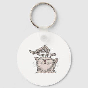 Cute Cat Skeleton Hand Boop Halloween Pet Women Gi Keychain