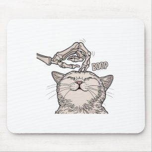 Cute Cat Skeleton Hand Boop Halloween Pet Women Gi Mouse Pad