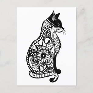 Cute cat sketch II Small Postcard