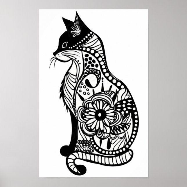 Cute cat sketch II Small Poster (Front)