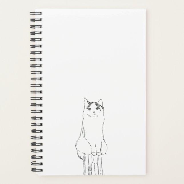 Cute Cat Sketch Modern Planner (Front)