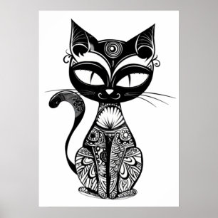 Cute cat sketch  poster
