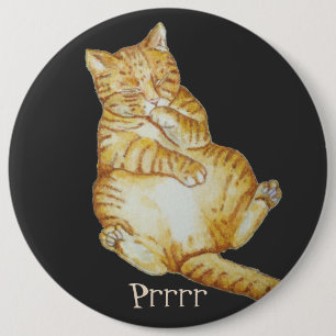 cute cat sleeping ginger kitten 6 inch round button