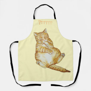 cute cat sleeping ginger kitten apron