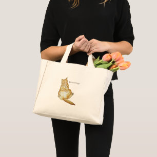 cute cat sleeping ginger kitten mini tote bag
