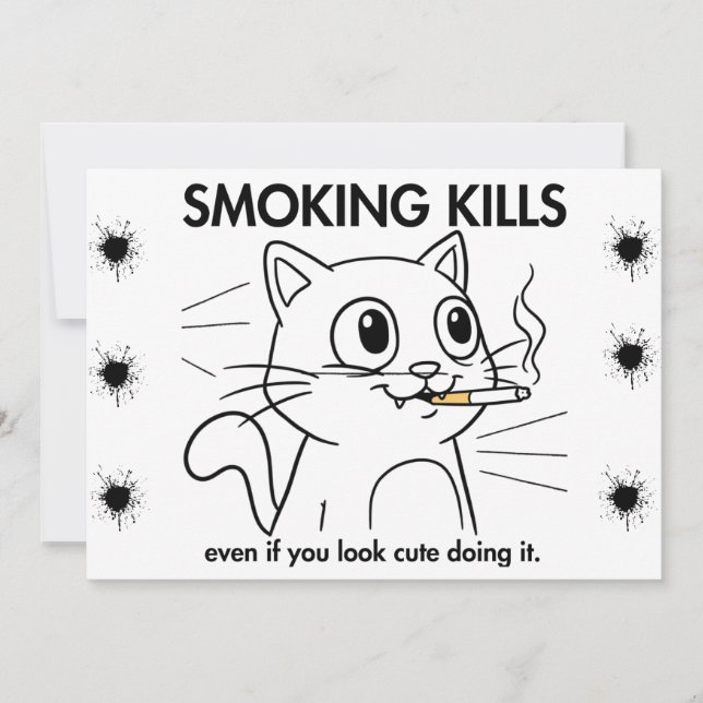 Cute Cat -Smoking Kills Funny Anti-Smoking Design (Front)