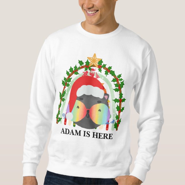 CUTE CAT SPORT CUSTOMIZE PERSONALIZED NAME  SWEATSHIRT (Front)