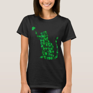 Cute cat st patricks day clover lucky cat mom T-Shirt