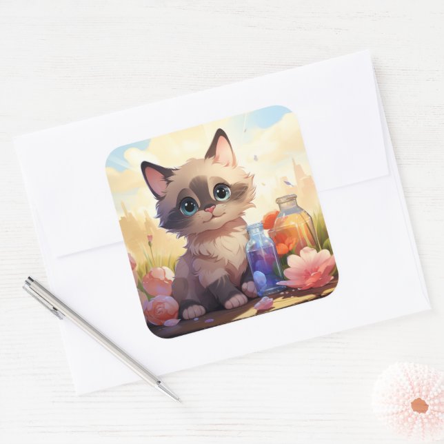 Cute cat sticker (Envelope)