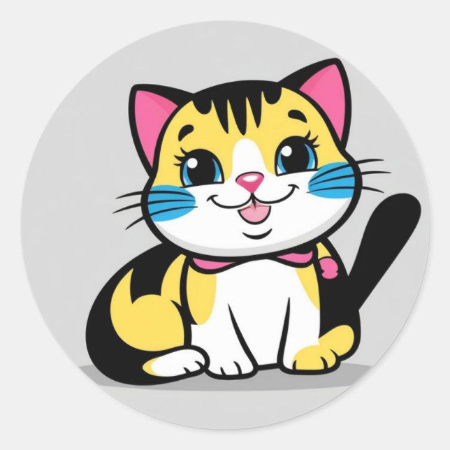 Cute Cat Sticker (Front)