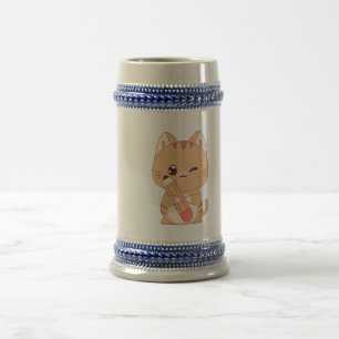 cute cat student cat lovers design beer stein