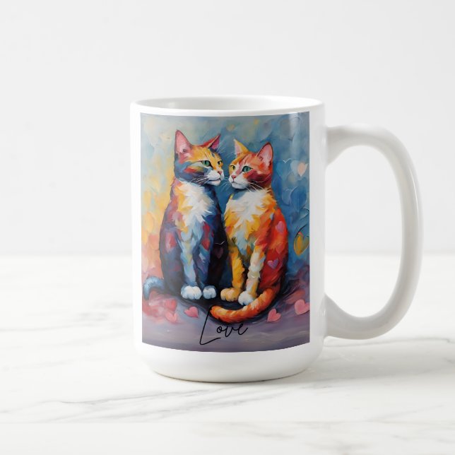 Cute Cat Stylo Animal Cat Latte Café Mug (Droite)