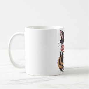 cute cat summer Flag US Memorial Day Coffee Mug