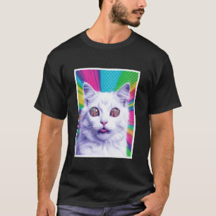 Cute Cat Swirl Lollipop Spiral Eyes Rainbow Pop Ar T-Shirt