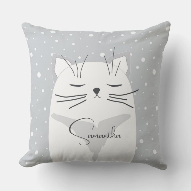 Cute cat, symbol of 2023.  throw pillow (Front)